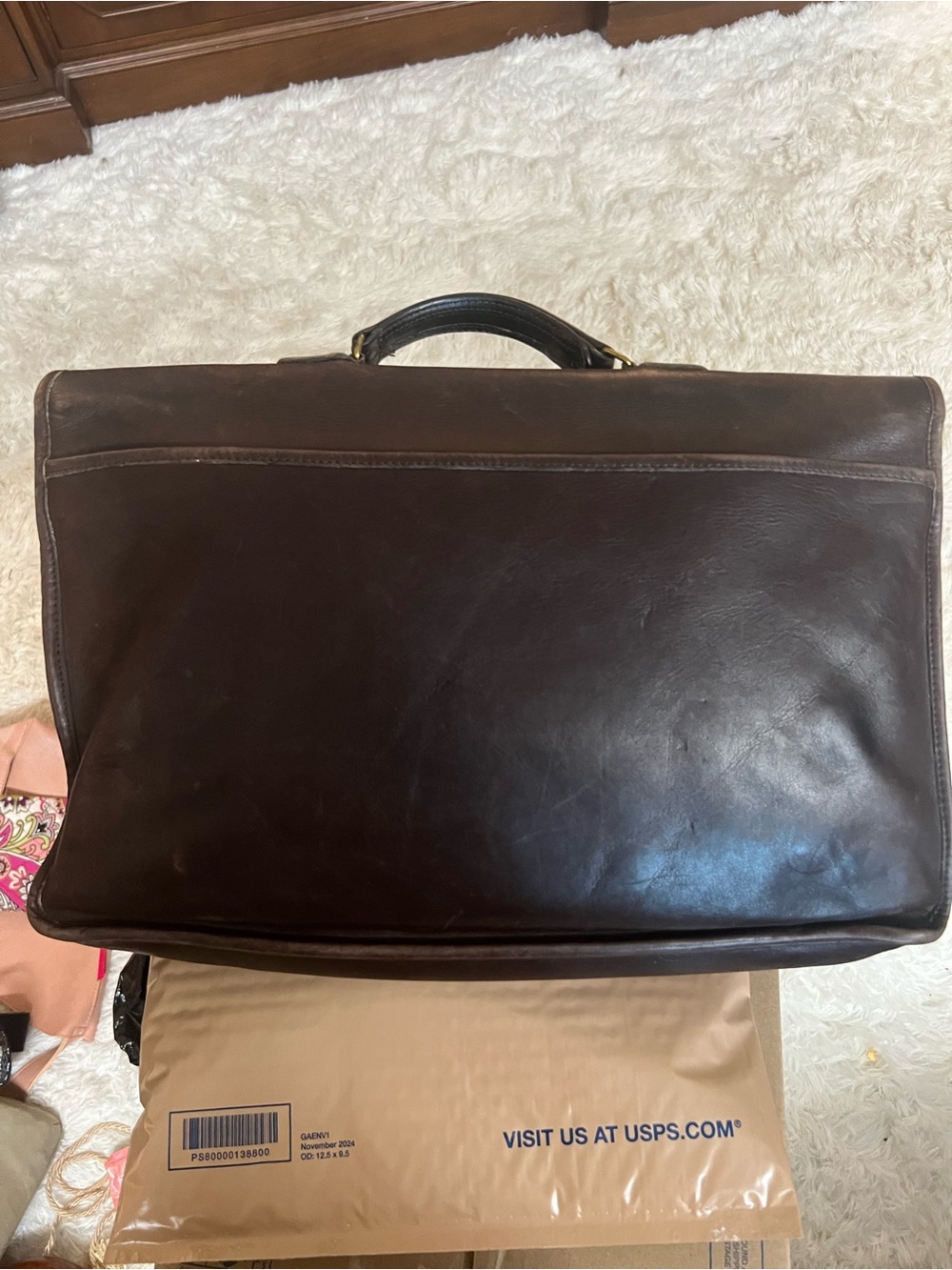 Coach 1989-1990 Wall Street Leather Briefcase with Brass Hardware - Picture 3 of 9